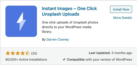 Install Instant Images – One Click Unsplash Uploads 