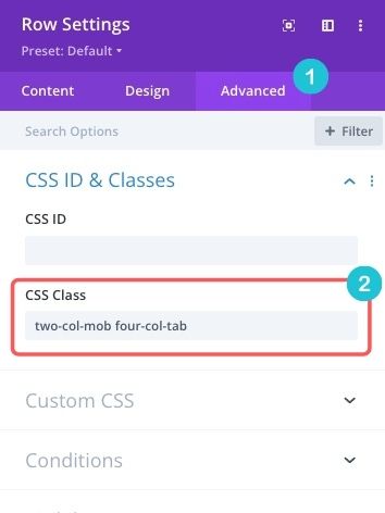 Add column CSS classes to your row